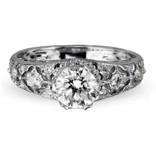 925 Sterling Silver Diamond Engagement Wedding Ring (0.25ct/SI2,H-I) Gift for Valentines day - Image 3